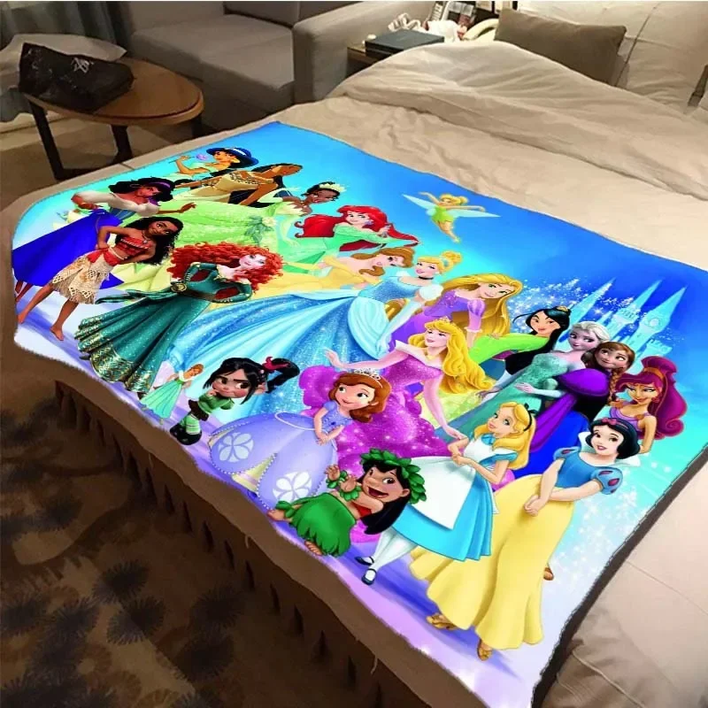 thumbnail image 1 of Manta de felpa suave con dibujos de princesas de Disney, manta de franela para sala de estar, dormitorio, cama, sofá, funda de picnic, 1 of 5