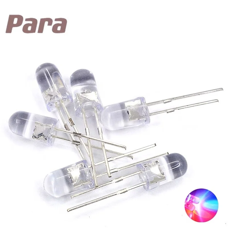 50 Pz/Lotto 5Mm Lampeggiante Rosso/Blu Flash Led 10000Mcd 5Mm Lampeggiante Rosso/Blu Diodi Led Diodo A Emissione Luminosa Bicolore