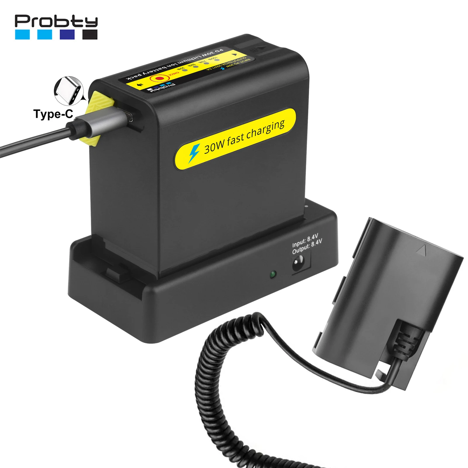 Np-F Batteria Piastra Di Adattamento + Pd30W Np-F970 Batteria Per Canon Eos 6D 7D 60D 70D 80D Xc10 Xc15 R5C Bmpcc 4K/6K Camera