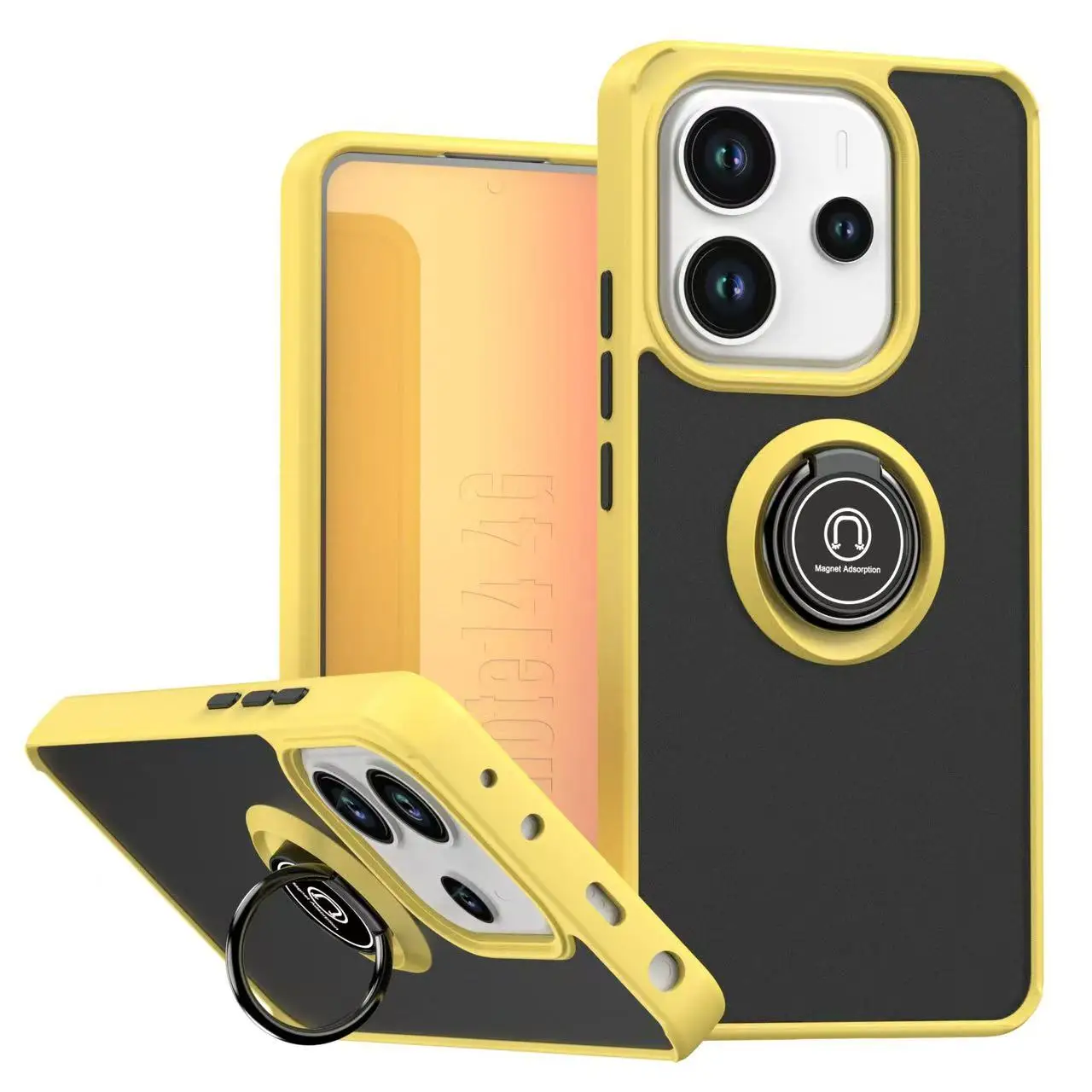 Hot Armor Matte Case with Ring Stand - Shockproof Protective Cover