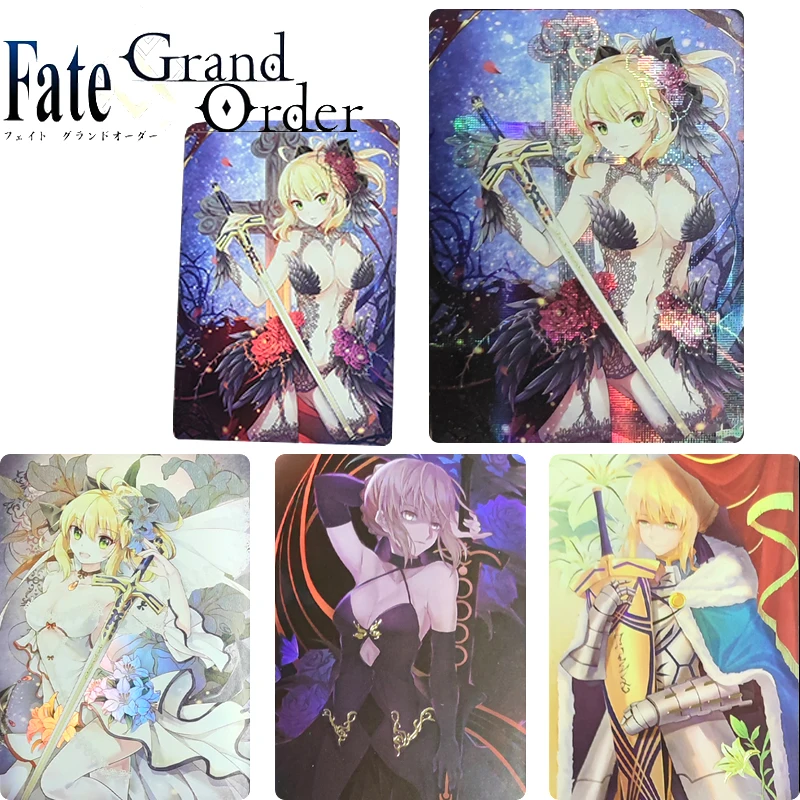 

4Pcs/set Fate/grand Order Mash Kyrie Light DIY Homemade Bronzing Collection Flash Card Christmas Birthday Gift Game Toys