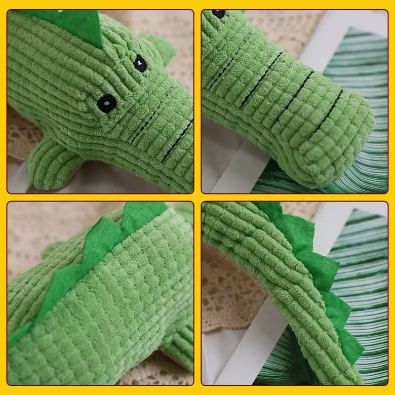 Interactive Crocodile Plush Dog Squeaky Toy
