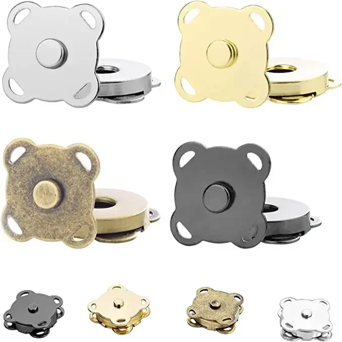 Square Magnetic Snap Fasteners Clasps Button Handbag Purse Wallet Craft Bags Parts Accessories 1-20sets