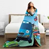 Tayo The Little Bus Child Wool Blankets Korea cartoon anime for kids Custom Throw Blanket for Bed Sofa Couch 200x150cm Quilt 3