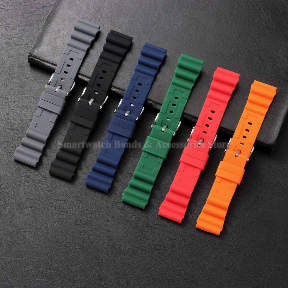 Silicone Waterproof Diving Wristband, 20mm/22mm - Premium Strap