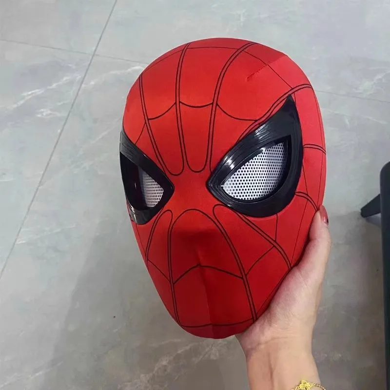 Mascara Spiderman Headgear Mask Cosplay Moving Eyes Electronic Mask Spider  Man Remote Control Elastic Toys Adults Kids Gift