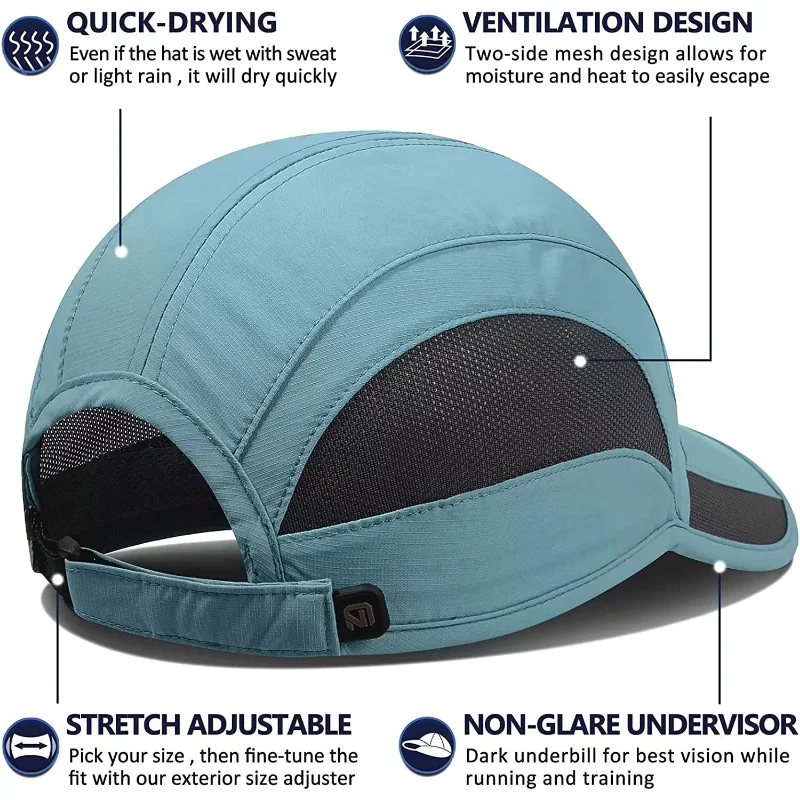 【GADIEMKENSD】 Unstructured Quick Dry Sports Cap Outdoor Sun Protective Unisex Hiking Golf Caps M37