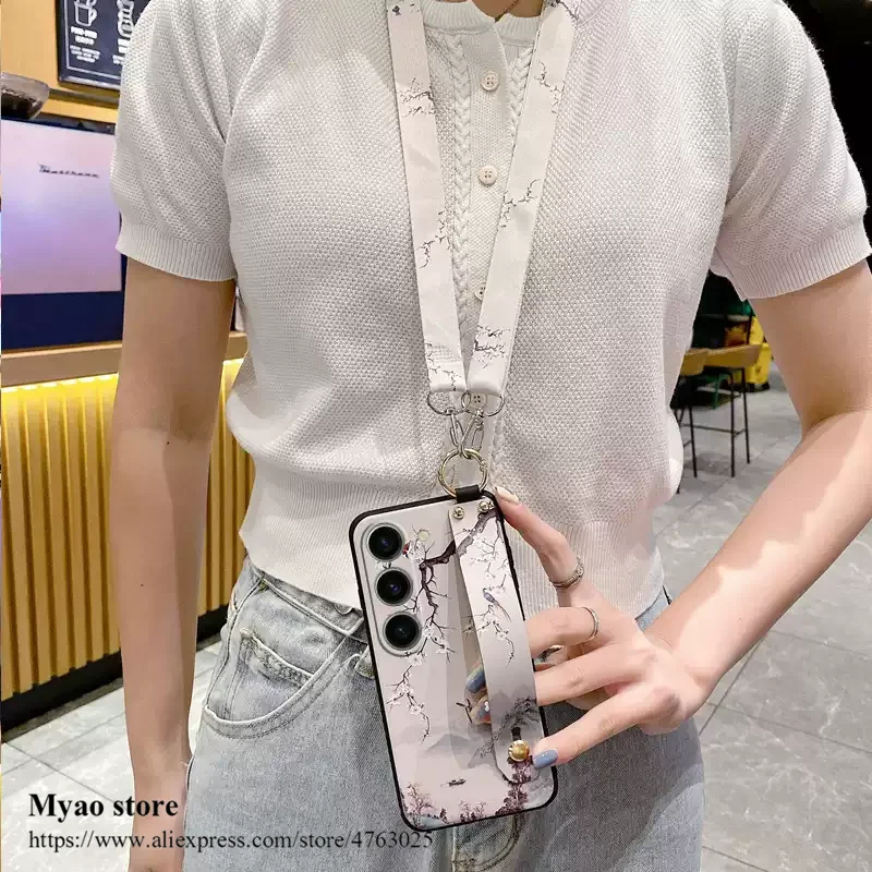 Universal Crossbody Neck Lanyard Phone Holder Cover with Wrist Strap