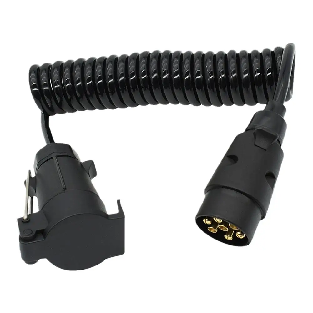 Heavy-Duty 7-Pin Trailer Light Extension Cable with Male-Female Connectors
