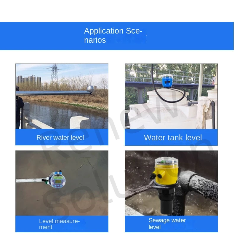 5m 10m 4-20ma Integrated Ultrasonic Level Meter Olive Oil Rs485 Relay Ultrasonic Water Level Sensor Transmitter 2 wires 4 Wires