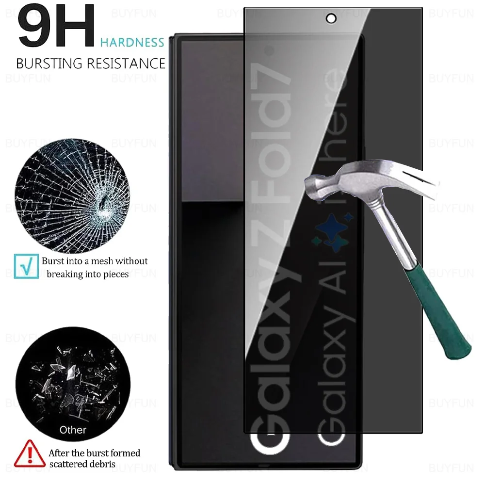 Anti-Spy Privacy Screen Protector for Foldable Phones - Tempered Glass, 4-in-1 Pack