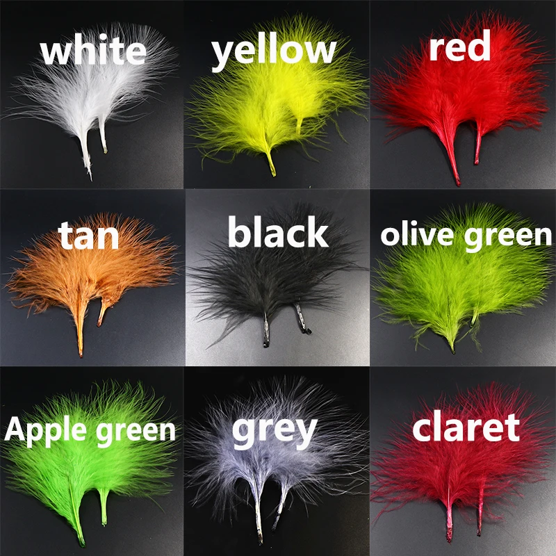 Royal Sissi Hot 40 veren pack hand geselecteerde Turkije Marabou Bloed Geverfd Veren wollige Bugger vliegt body & tail fly koppelverkoop materiaal