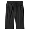 Plus Size 6XL 7XL 8XL Men's 3/4 Long Hiking Capri Shorts For Men Streetwear Cargo Short For Summer Travel Workout Ice Silk Pants 6
