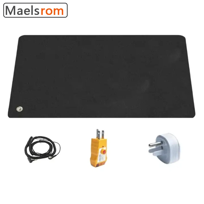 Light-weight Grounding Mat With Black Anti-tangle Earthing Coiled Grounding Cord For Relieve Headaches And Reduced Inflammation