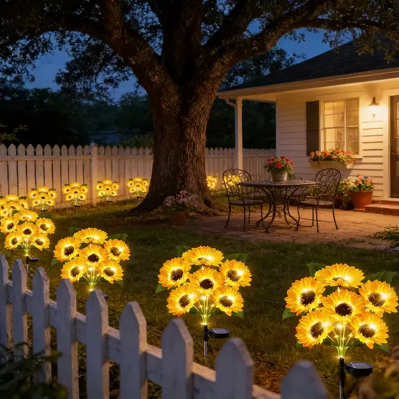 Waterproof Solar Flower Garden Stake Lights for Outdoor Landscape and Patio Décor