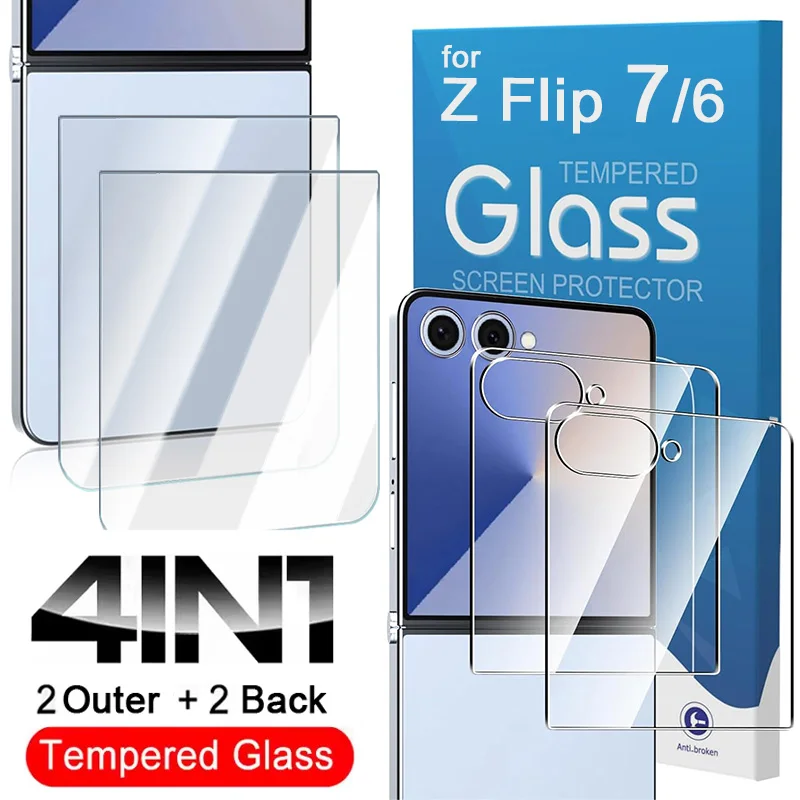 4-in-1 HD Tempered Glass Screen Protector Set - Front and Back Anti-Scratch Films