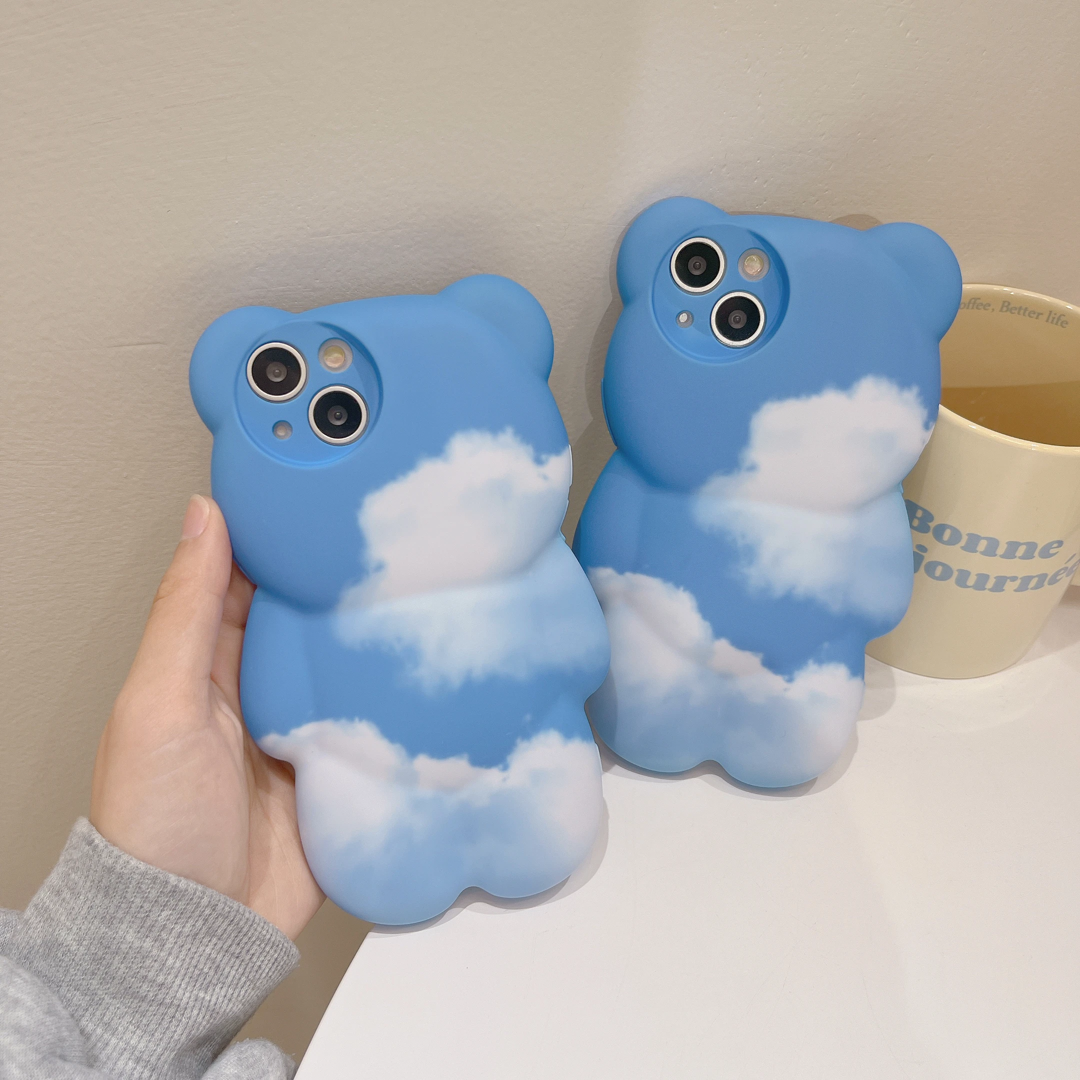 ★DESIGN SKIN★ Embroidered Heart Bear Pocket Case Sky Blue MUSINSA | DESIGNSKIN Embroidery Heart Bear Pocket Case Sky Blue
