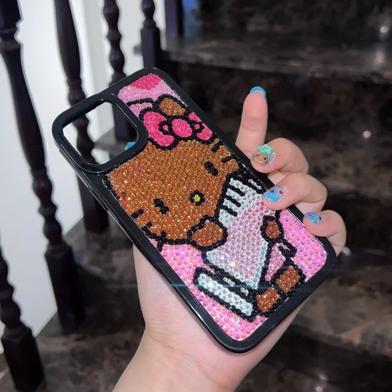 

Cute Rhinestone Mobile Phone Shell, Original Case, Hello Kitty, 7, 8 Plus, Hot Girl Y2k Subculture, XS Max, 11, 12, 13, 14 15