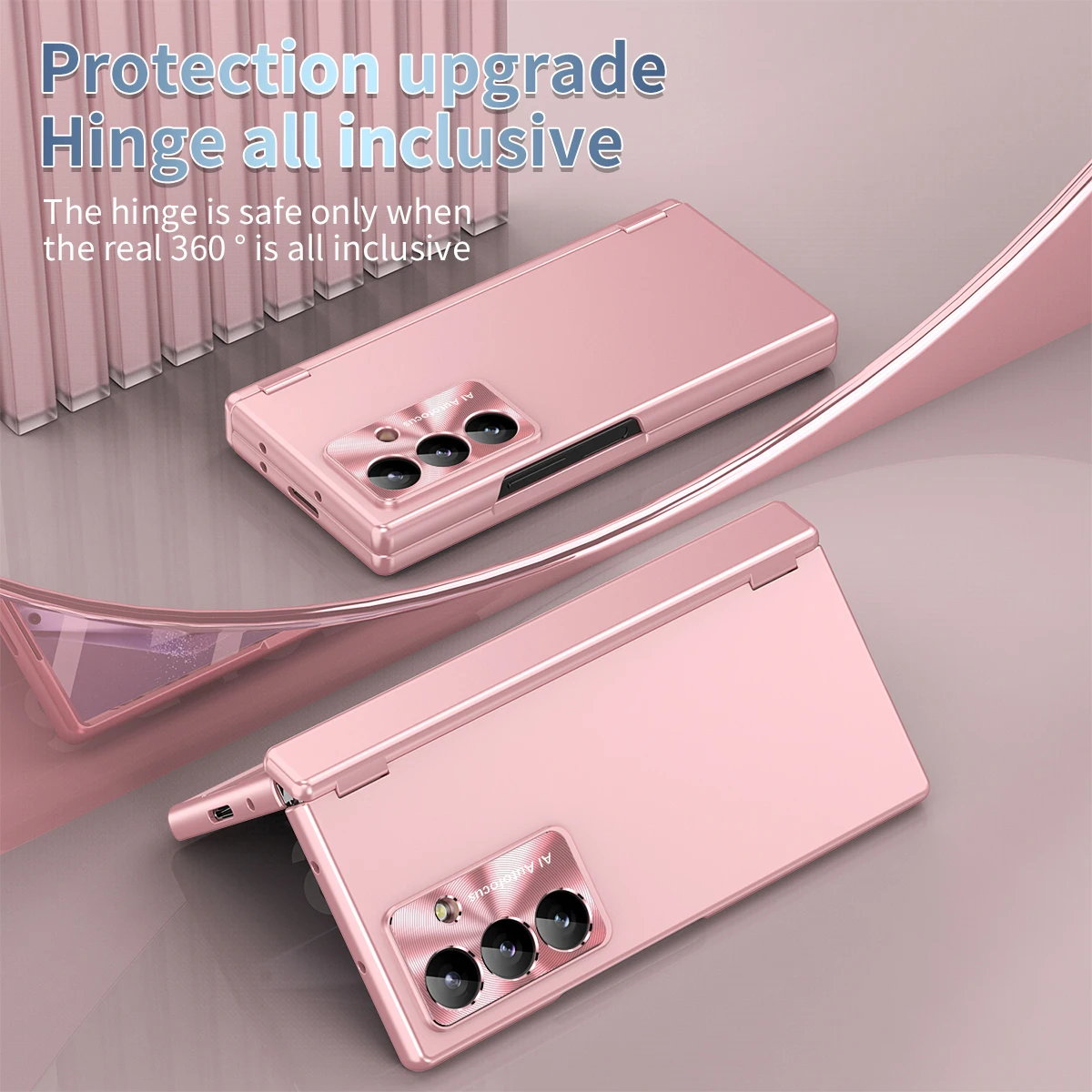 Premium Double Magnetic Hinge Case with Tempered Glass Protection