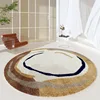 Modern Round Living Room Carpet Minimalist Abstract Striped Bedroom Carpets Creative Art Home Decoration Rug Plush Soft Rugs 양탄자 3