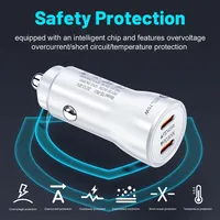 Chargeur de voiture USB C 75W, 2 ports, avec PD30W PD45W, charge rapide, prise de voiture type-c, adaptateur allume-cigare pour téléphone 4