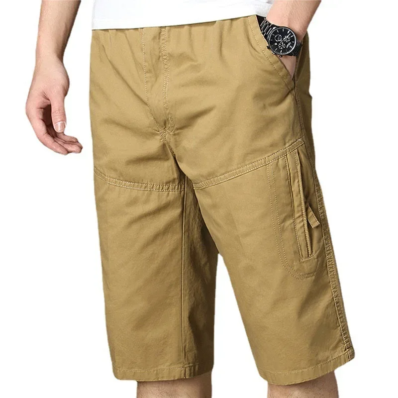 Casual Mens Shorts Summer Breathable Cotton Overalls Large Size Five-point Short Pants Outdoor Sportswear Fishing Hiking Bermuda