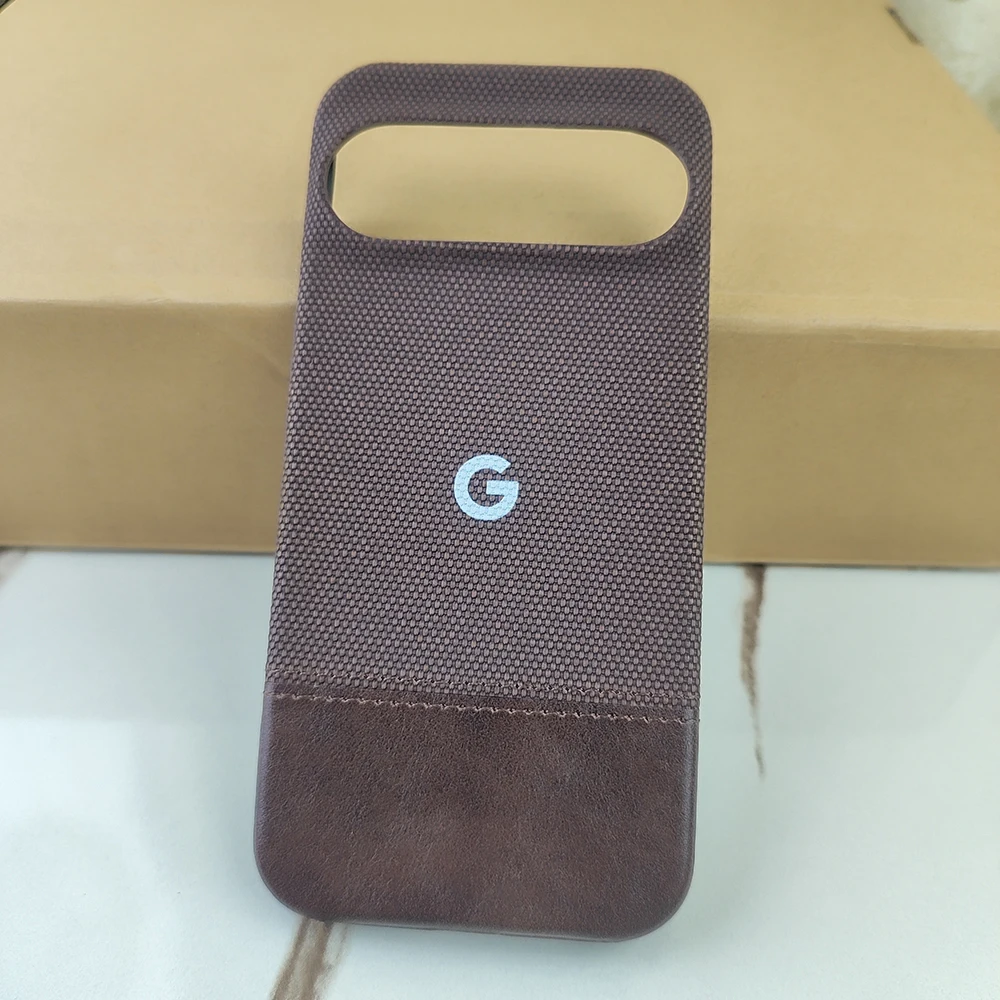 Elegant Fabric & Leather Phone Case - Frameless Color Contrast Shockproof Bumper Cover