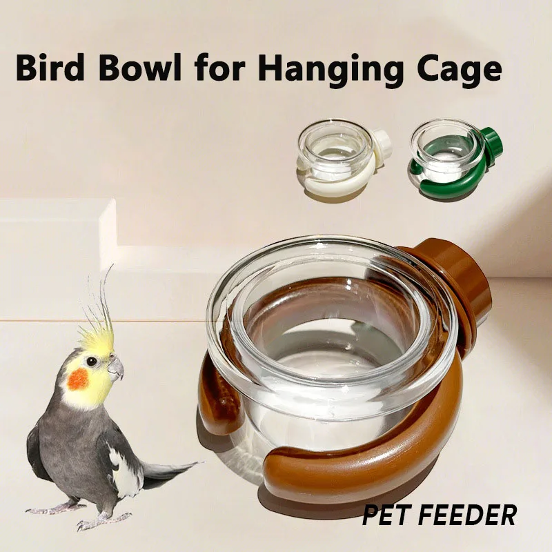 PARKER New wall-mounted bird feeder transparent removable bird water bowl parrots pet birds feeding bowl