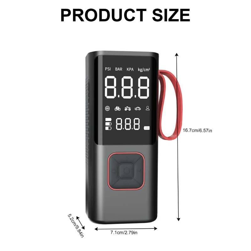 Portable Electric Air Pumps Small Compressor with Digital Display Multifunction Compact Air Compressor Pump Simple Operate