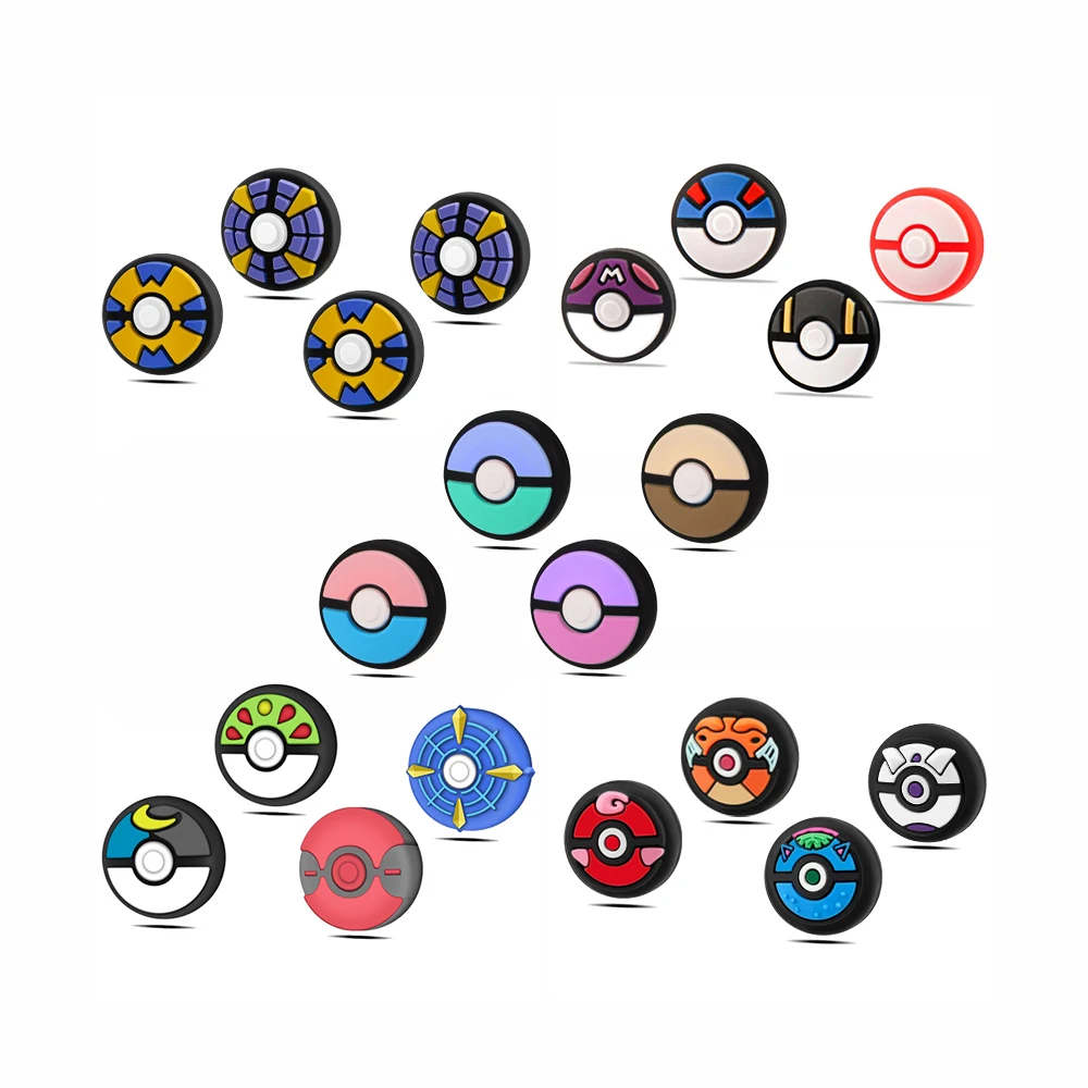 4 Pezzi Cartoon Silicone Analog Thumb Grip Caps Compatibili Con Nintendo Switch Oled/Switch Lite/Switch Joystick Cover Protettiva