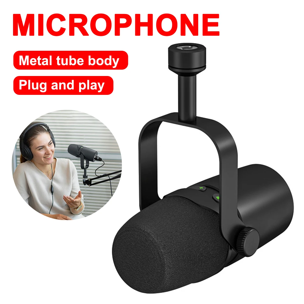 XLR USB Dynamic Microphone Professional 2 In 1 Computer Live Streaming Karaoke Recording Interview Game Microphones Kit Mic