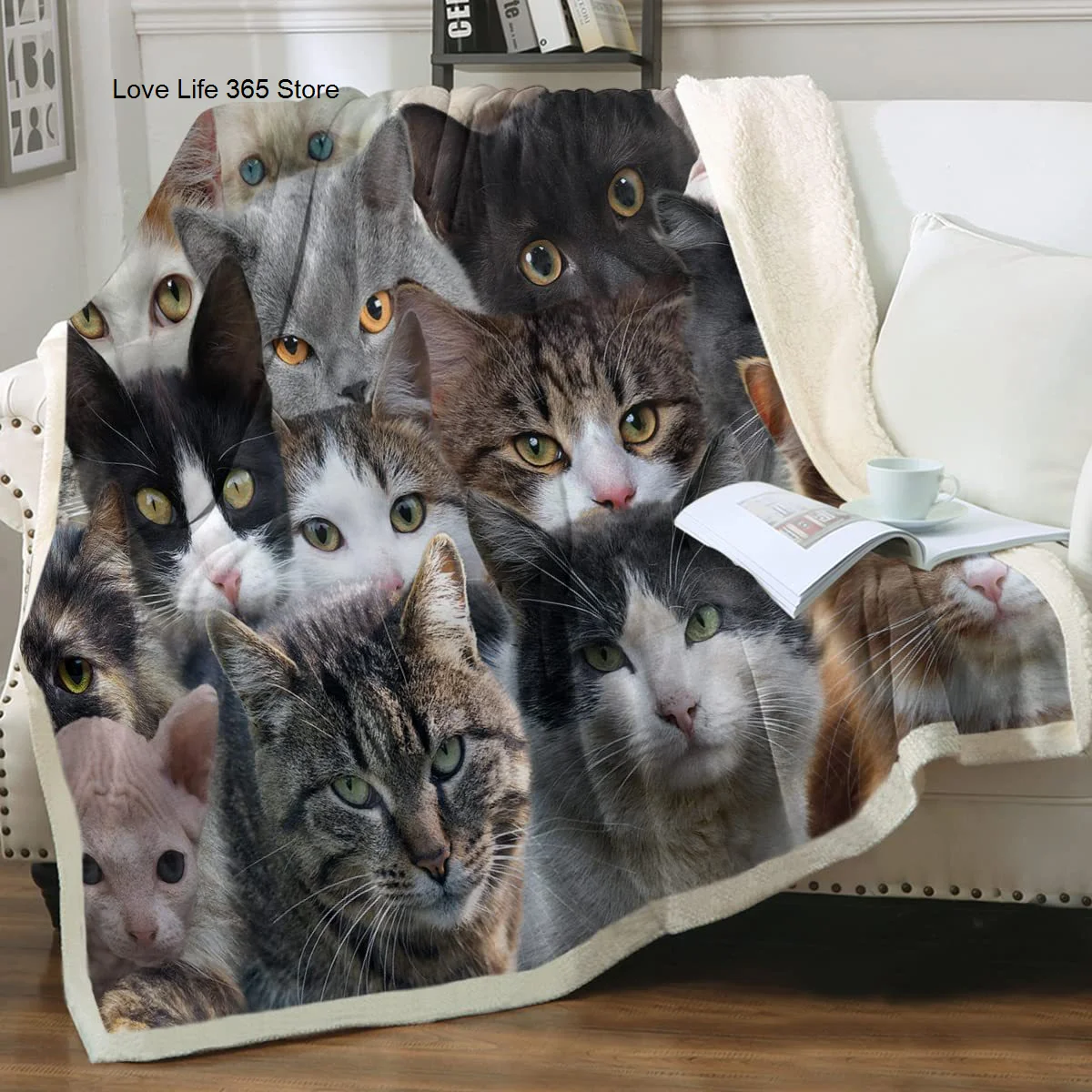 

Одеяло с принтом животных, кошек, милый флисовый плед с котом, плюшевое двойное плотное зимнее одеяло, покрывало для дивана, постельное белье в подарок