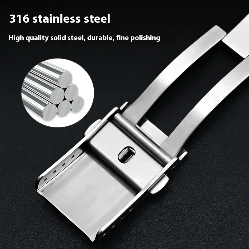316L 솔리드 스테인레스 스틸 시계 밴드 접이식 버클 16mm 18mm 20mm 22mm 더블 푸시 나비 안전 걸쇠 시계 액세서리