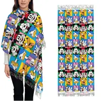 Mickey Minnie Mouse Donald Duck Scarf for Women Winter Warm Cashmere Shawls and Wrap Cartoon Cute Long Large Shawl Scarf Ladies 1