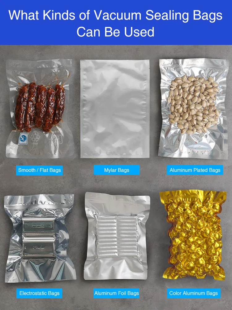 Vacuum Packaging Machine for Food Plastic Bags Sealer Sealing Machine Mylar Bags Kitchen Packer Automatic Manual Modes Home Appl 6