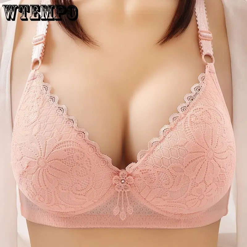 

Gather Underwear Women's Anti-sagging Side Retraction Pair Bra Sexy No Underwire Bra Cover Massage Cup Drop Shipping