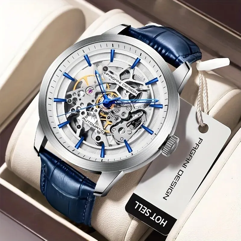 Mechanical Watch Men Automatic Stainless Steel Waterproof Sports Leather PAGANI DESIGN