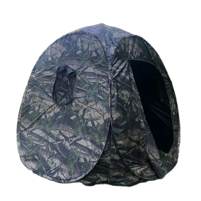 

2 Person Pop Up Outdoor Photography Tent Watching Bird Portable Privacy Green Shrub Camouflage Black Glue Coated Fishing Movable