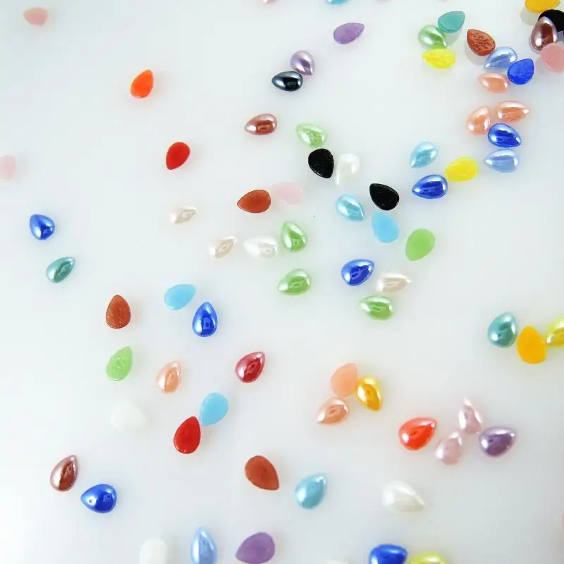 Multi-Size-Mischfarben Glas halben Wasser tropfen glänzende Flatback-Perlen für Schmuck machen Nail Art DIY Cabochon Scrap booking Handwerk – Detail 19