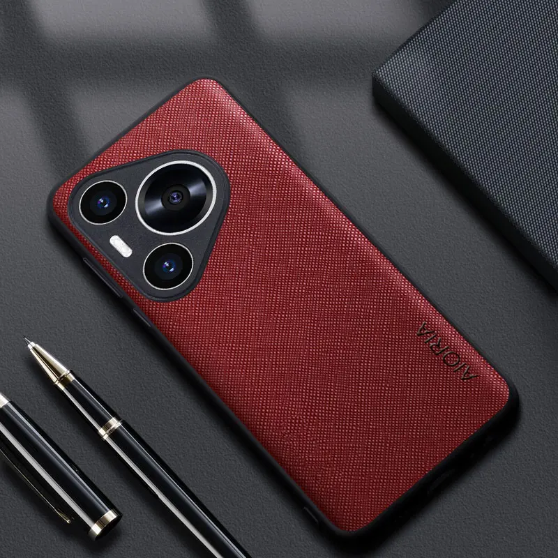 Luxury Leather Cross-Pattern Case