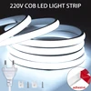 COB Strip LED 220v High Brightness IP65 Waterproof Outdoor LED Strip 220V LED Ribbon Flexible Tape for Home Garden Decor 1
