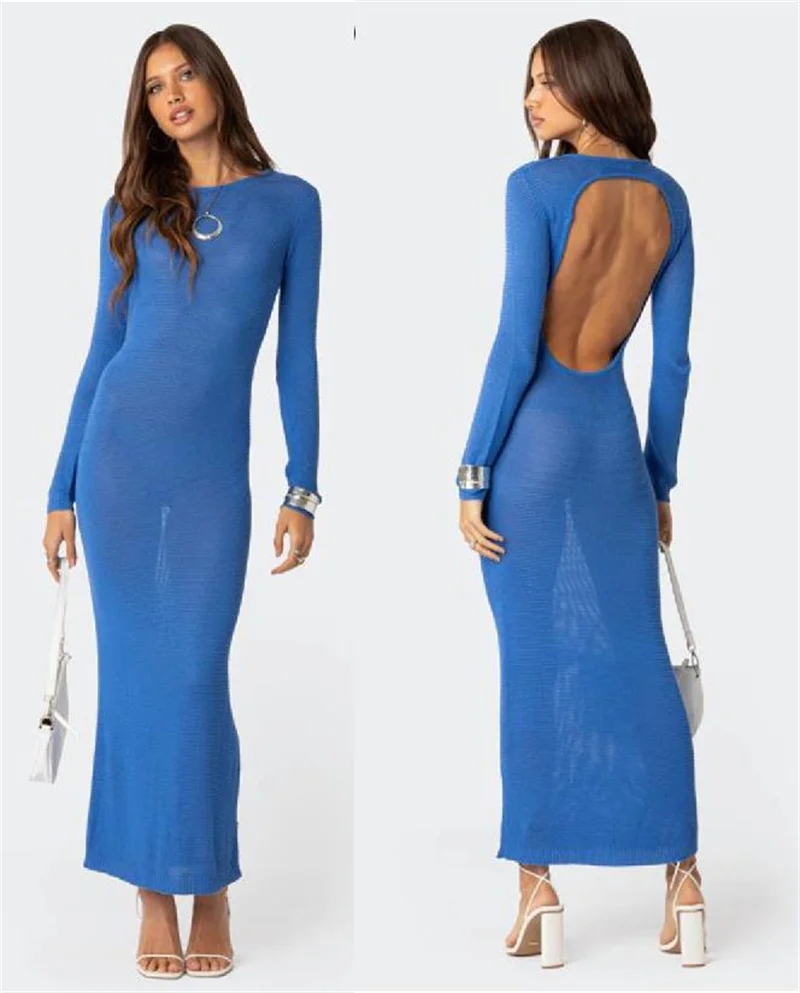 

Женское летнее трикотажное бикини высокого качества, накидки, пляжная одежда, Сексуальная Пляжная накидка с открытой спиной и длинным рукавом, прозрачные бандажные платья