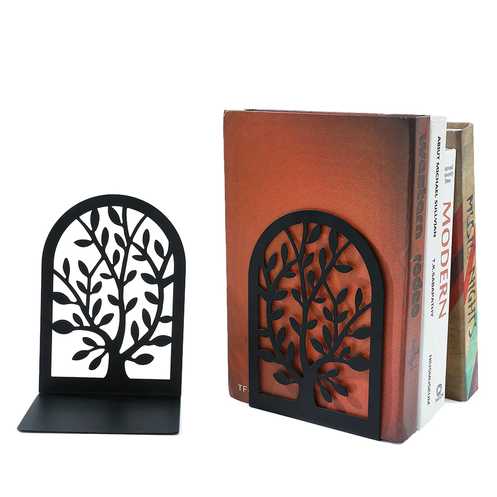 2Pc Tree of Life bookend, metal material, desktop book placement bookend, office storage ornaments and decorations