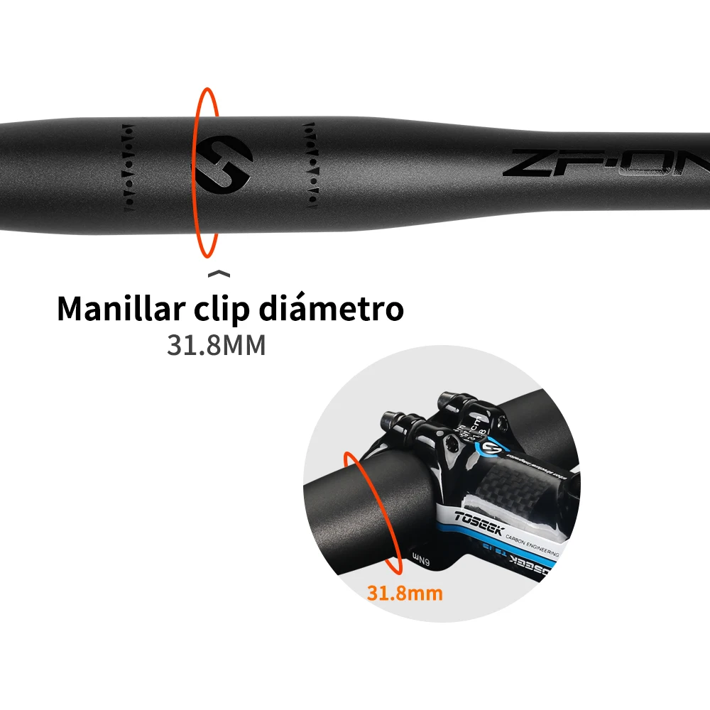 Manubrio Manillar Mtb Fibra De Carbono Flat Recto Toseek 760 - 720