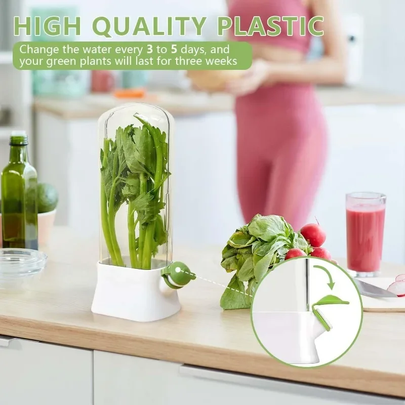 Saving Cilantro Container-Clear Herb Saver for Cilantro, Mint & Asparagus-Herb Savor Bottle Fresh Storage