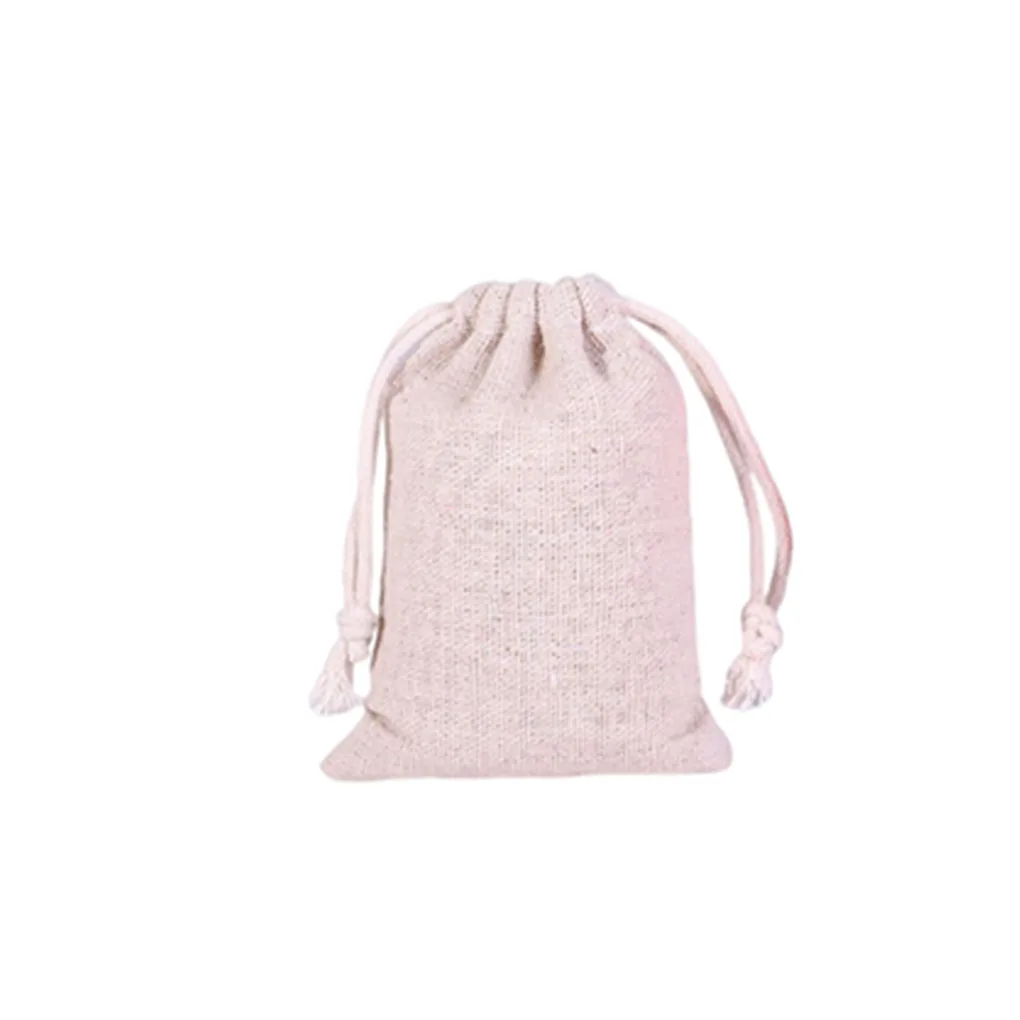 

50Pcs Drawstring Bag Storage Burlap Cotton Bundle Linen Candy Keys
