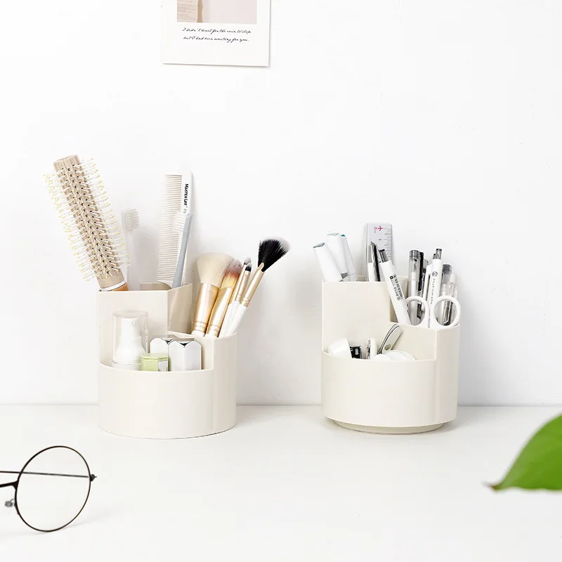 360 Rotating Makeup Brush Holder Cosmet Storage Box Makeup Organiser Lipsticks Make Up Container Vanity Organizer Box 2