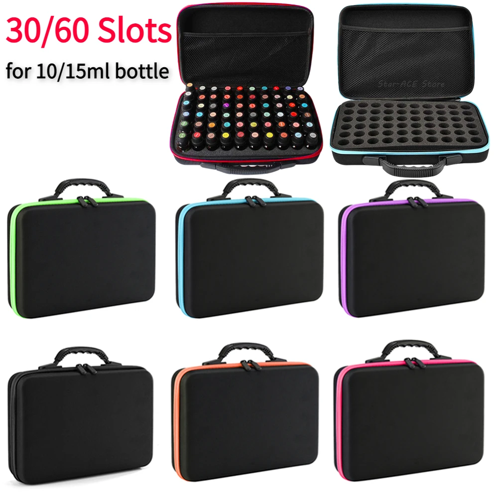 

60/30 Bottles Essential Oil Case 15ml Essential Oil Collecting Bags Travel Portable Carrying Cases Nail Polish Storage Bag