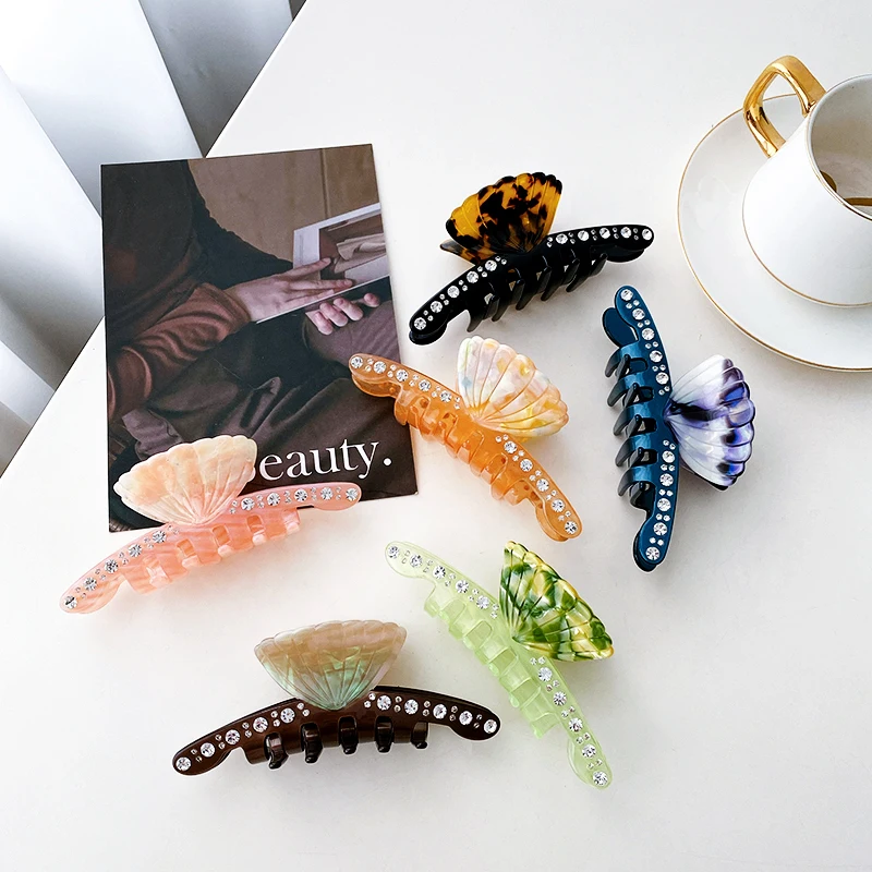 

China Expensive New Big 11.5cm Beautiful Butterfly Casual Hair Clips Headdre For Women Girls Acetate Quality Hairpins Accessorie