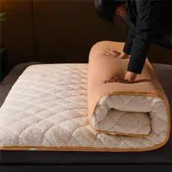 Tatami plegable para dormitorio de estudiantes, colchones gruesos para mantener el calor, producto de cama doble de tamaño completo, tamaño King y Queen, Invierno